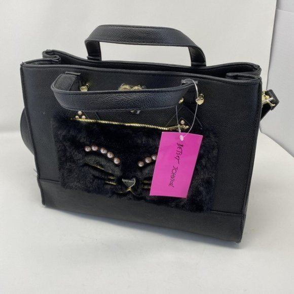 Betsey Johnson Kitch Tote Black Bag with Pouch - Picture 3 of 5